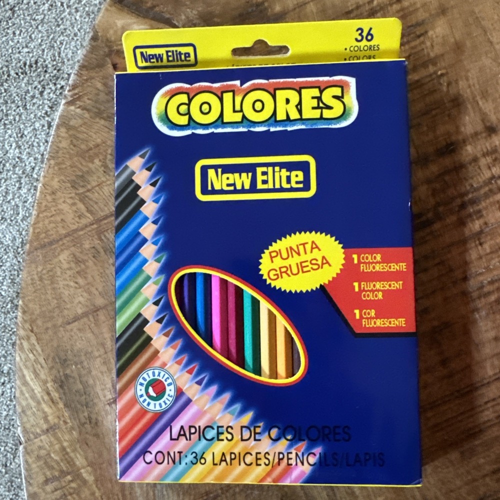 New Elite Colores 36 Colored Pencils For‎ Sketching Drawing 1 Fluorescent NIB